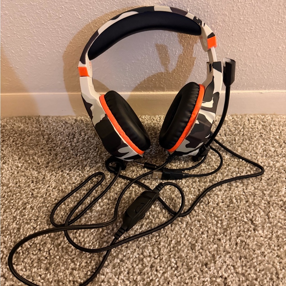 Camouflage Gaming Headset with Mic